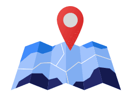 Illustration einer Karte mit Markierung